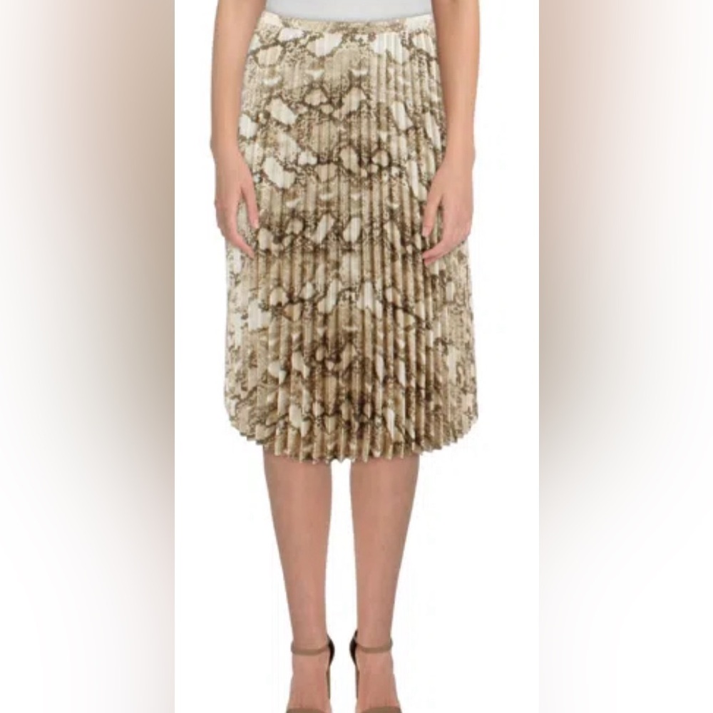 Womens Pleated Printed Pleated Skirt